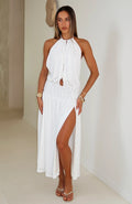 Always Evolving Halter Midi Dress White