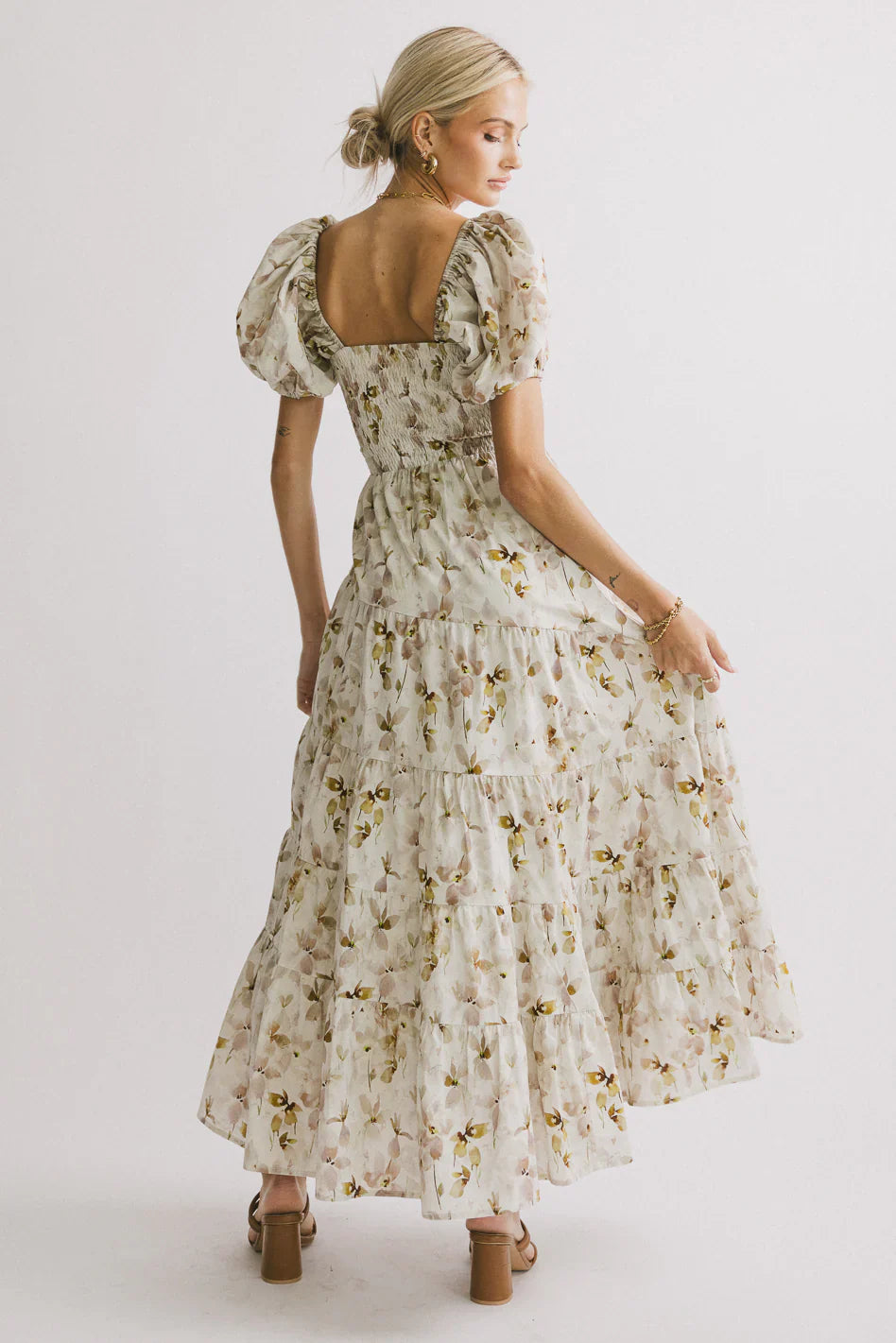Robbie Floral Midi Dress in Mauve