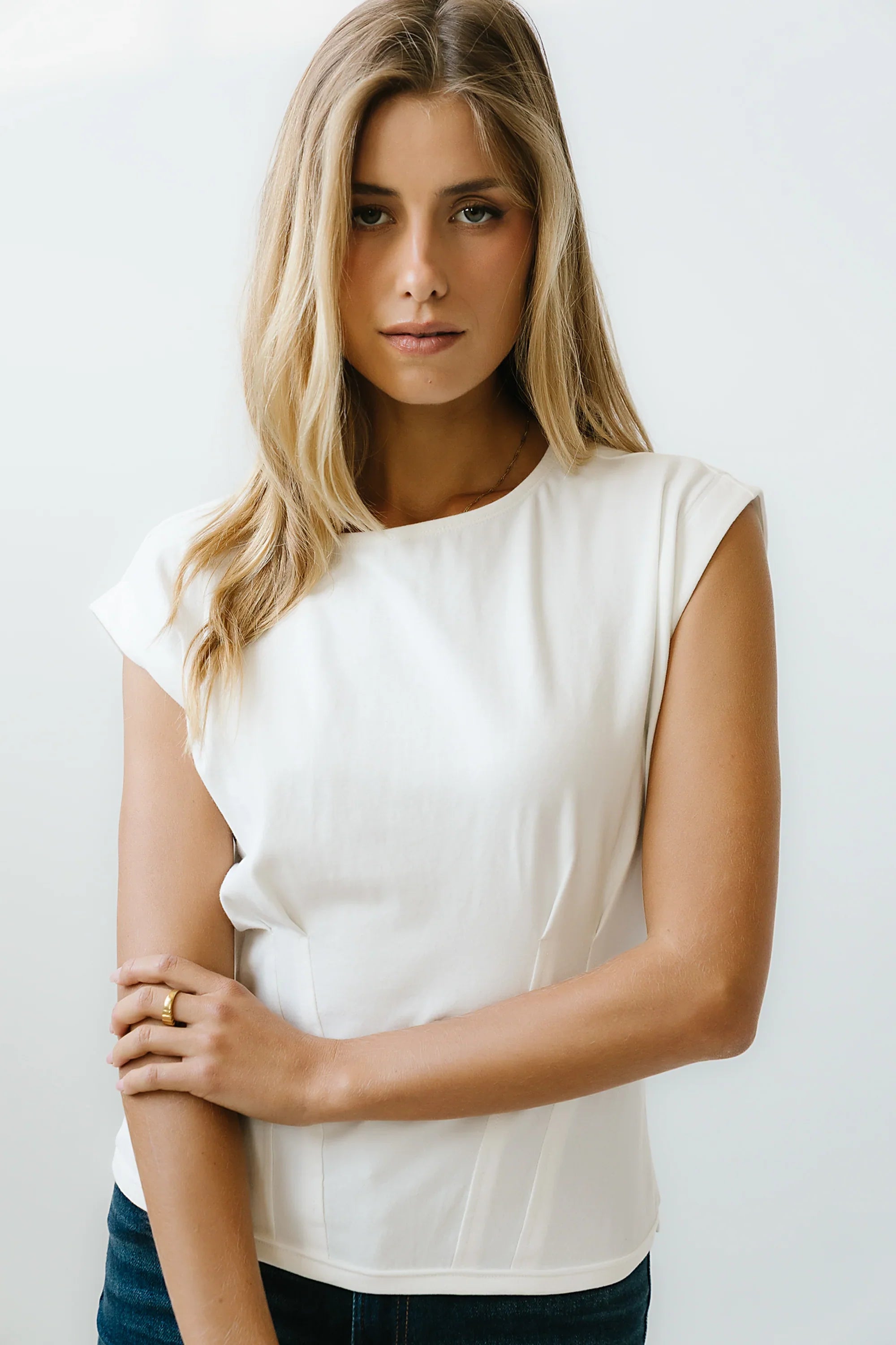 Tam Pleated Top in White