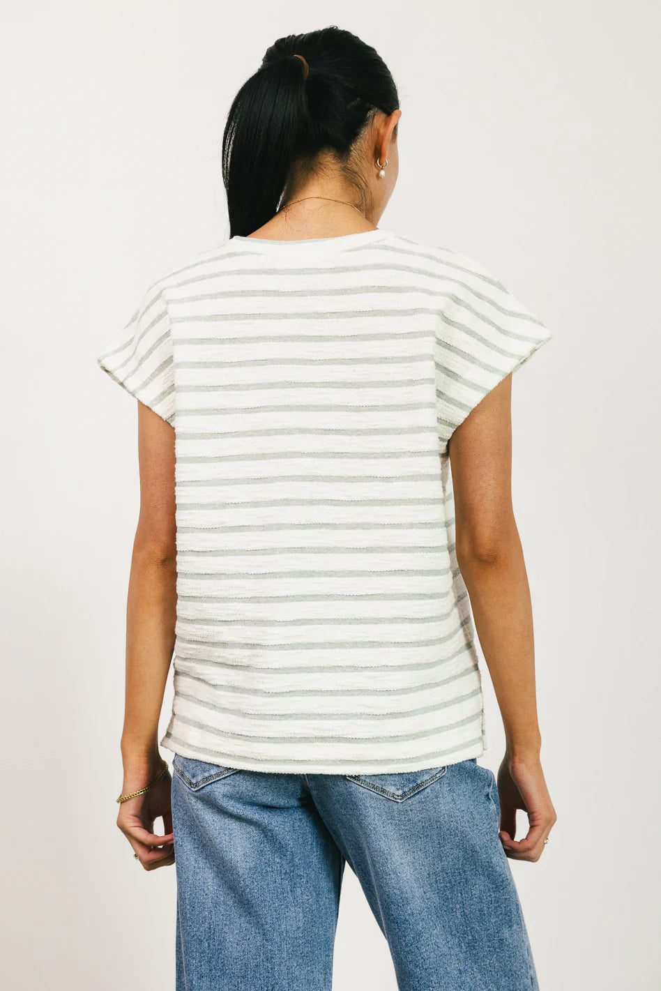 Jessie Striped Top in Sage