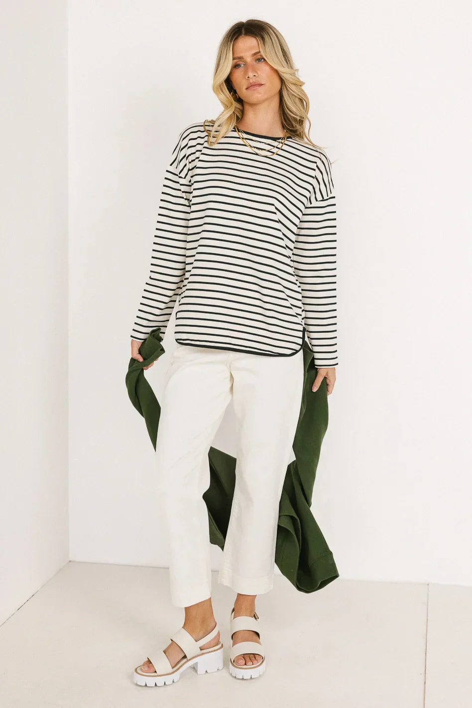 Farah Striped Top in Green